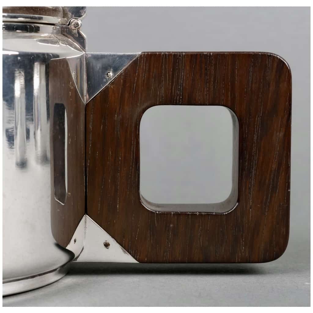 1930 Jean E. Puiforcat – Egoïste Tea And Coffee Service In Silver And Rosewood 6