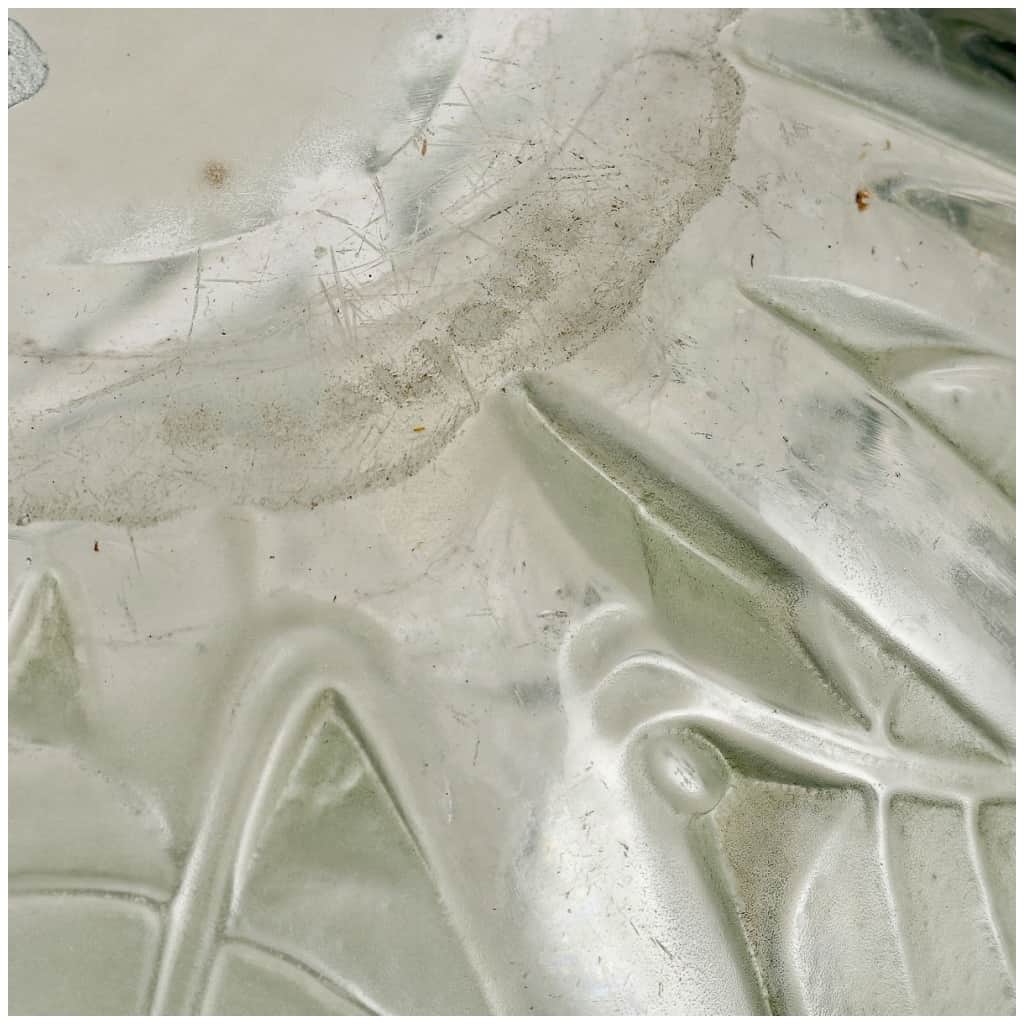 1929 René Lalique – Milan Vase White Glass Patinated Green 7