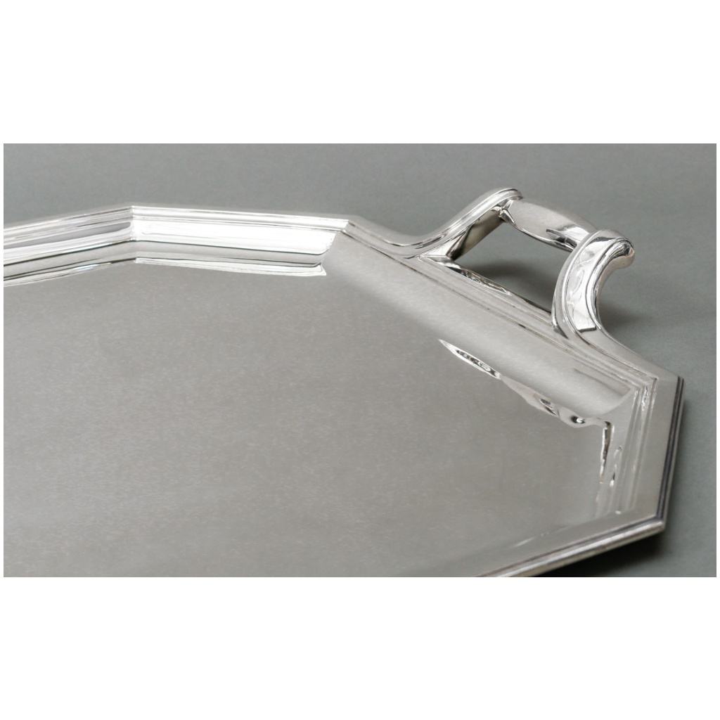 GOLDsmith TETARD – ART DECO STERLING SILVER TRAY CIRCA 1930 7