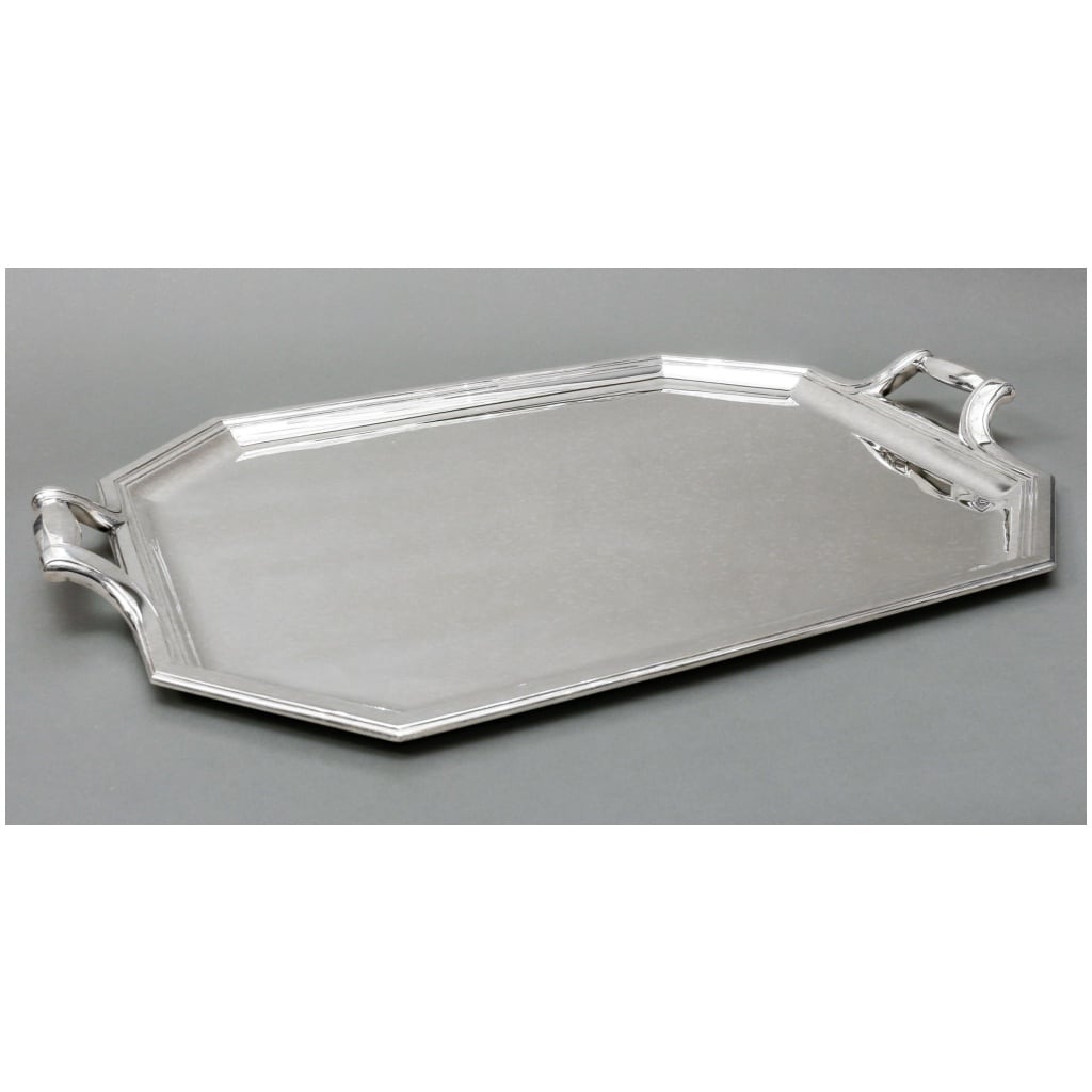 GOLDsmith TETARD – ART DECO STERLING SILVER TRAY CIRCA 1930 8