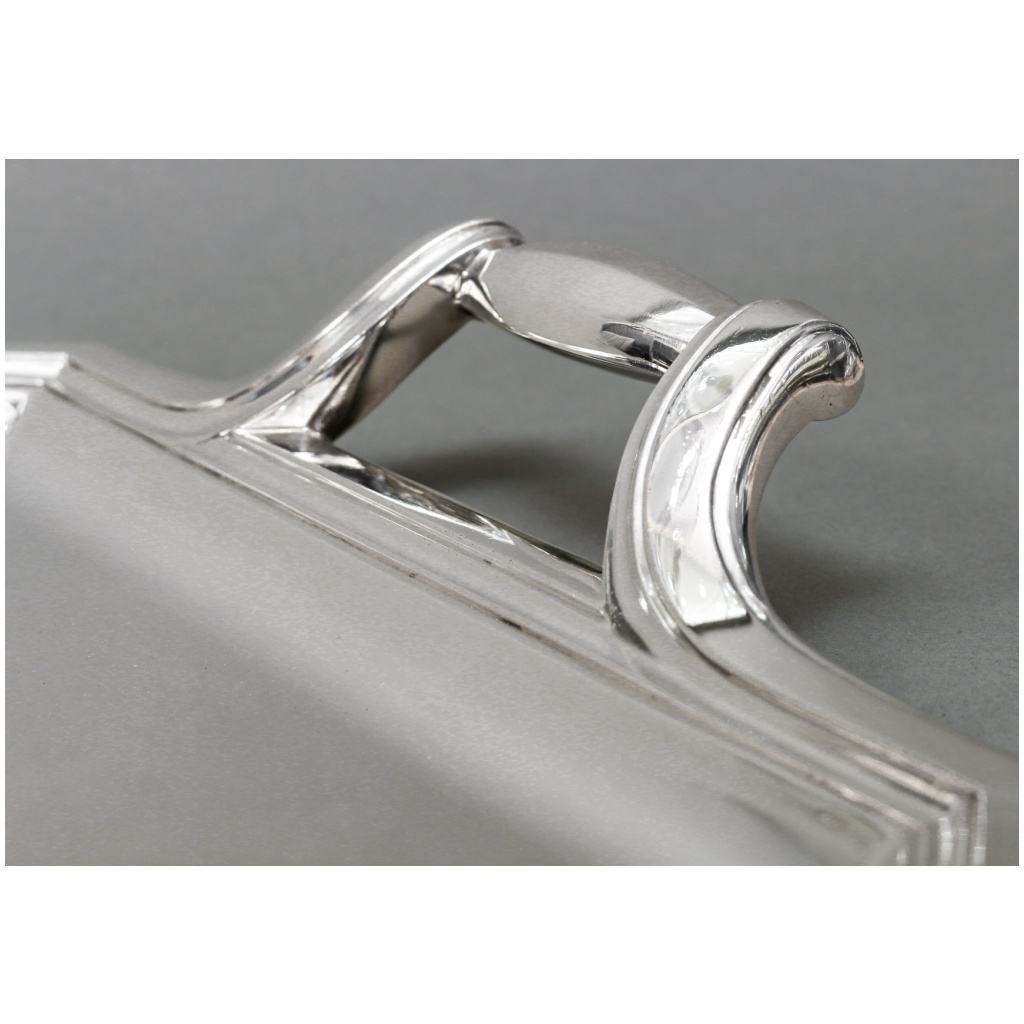 GOLDsmith TETARD – ART DECO STERLING SILVER TRAY CIRCA 1930 12