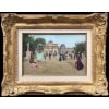 STEIN Georges Paris animation à l’Arc de Triomphe du Carrousel du Louvre Huile sur toile signée Certificat d’authenticité 18