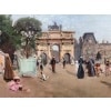 STEIN Georges Paris animation à l’Arc de Triomphe du Carrousel du Louvre Huile sur toile signée Certificat d’authenticité 15