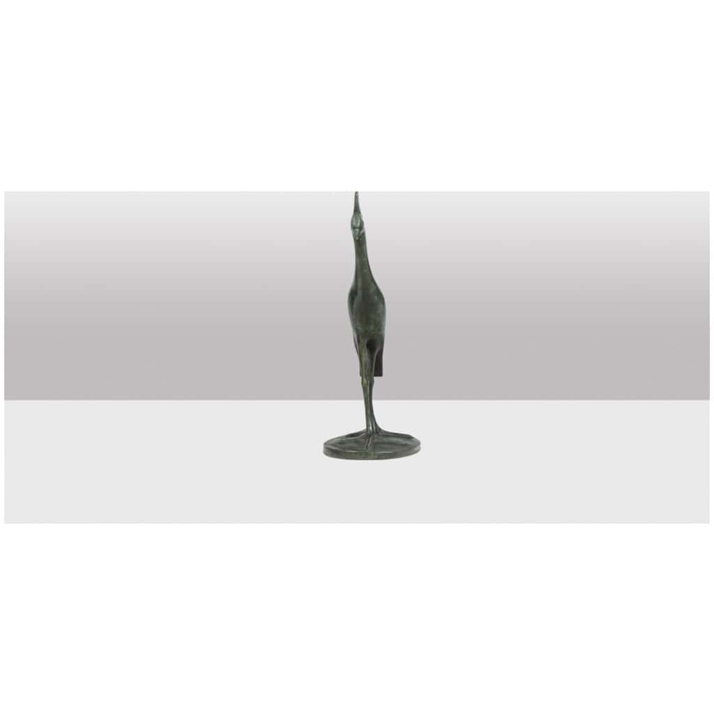François Pompon. « Grue Couronnée en marche », bronze, tirage de 2006. 9