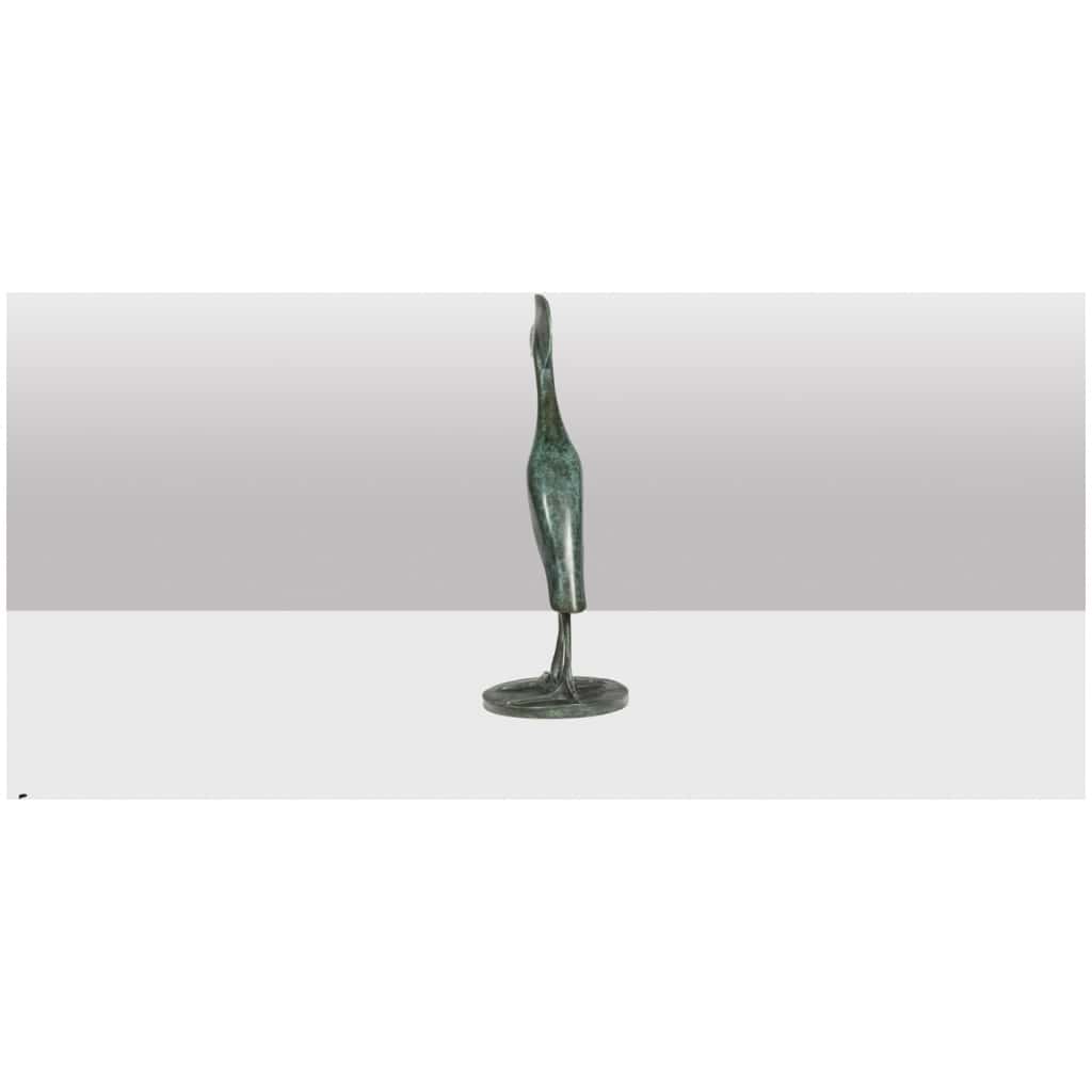 François Pompon. « Grue Couronnée en marche », bronze, tirage de 2006. 14