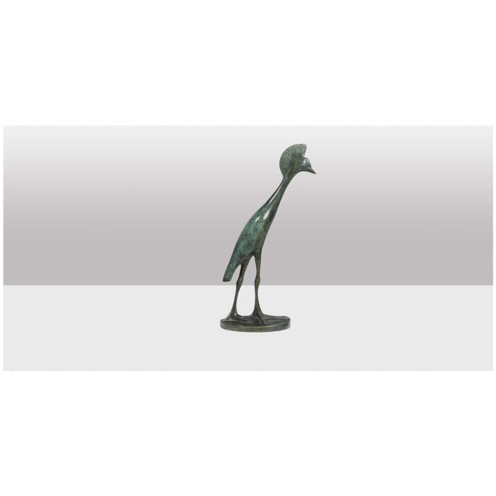 François Pompon. « Grue Couronnée en marche », bronze, tirage de 2006. 8