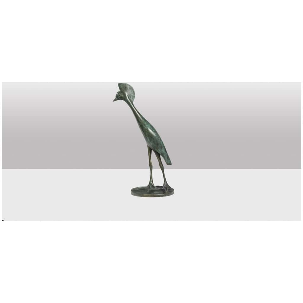 François Pompon. « Grue Couronnée en marche », bronze, tirage de 2006. 7