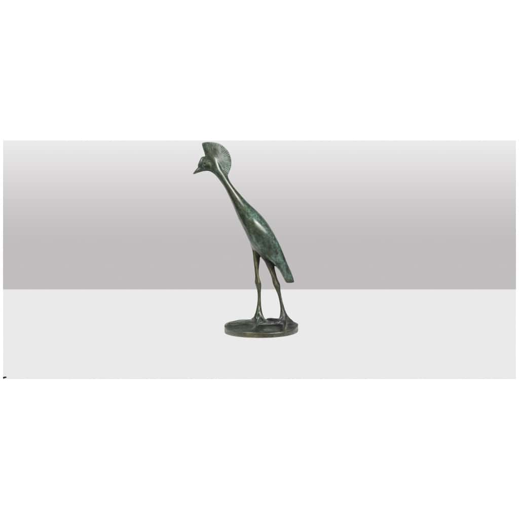 François Pompon. « Grue Couronnée en marche », bronze, tirage de 2006. 6