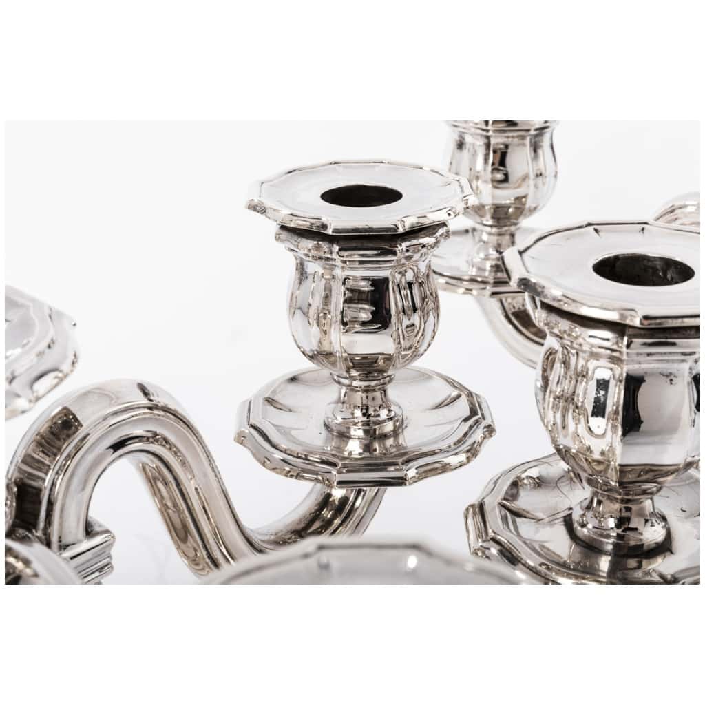 GOLDSMITH TETARD FRÈRES – PAIR OF STERLING SILVER CANDELABRA PERIOD 1930 10