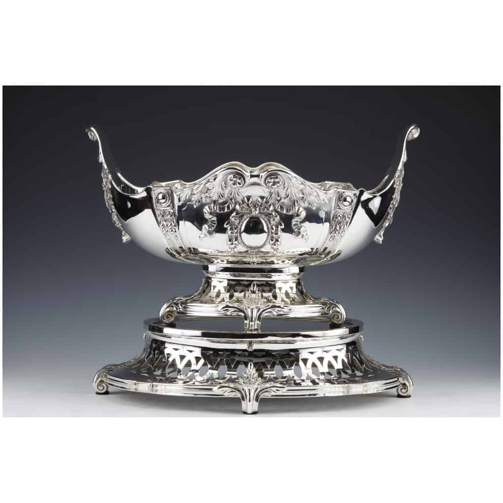 STERLING SILVER CENTERPIECE ON ITS FRAME GERMANY END OF THE XIXÈ 5