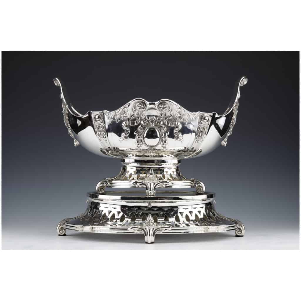 STERLING SILVER CENTERPIECE ON ITS FRAME GERMANY END OF THE XIXÈ 3