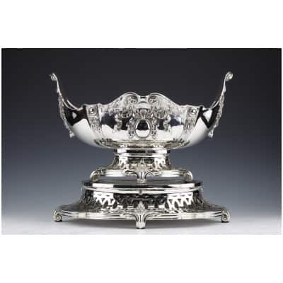 STERLING SILVER CENTERPIECE ON ITS FRAME GERMANY END OF THE XIXÈ