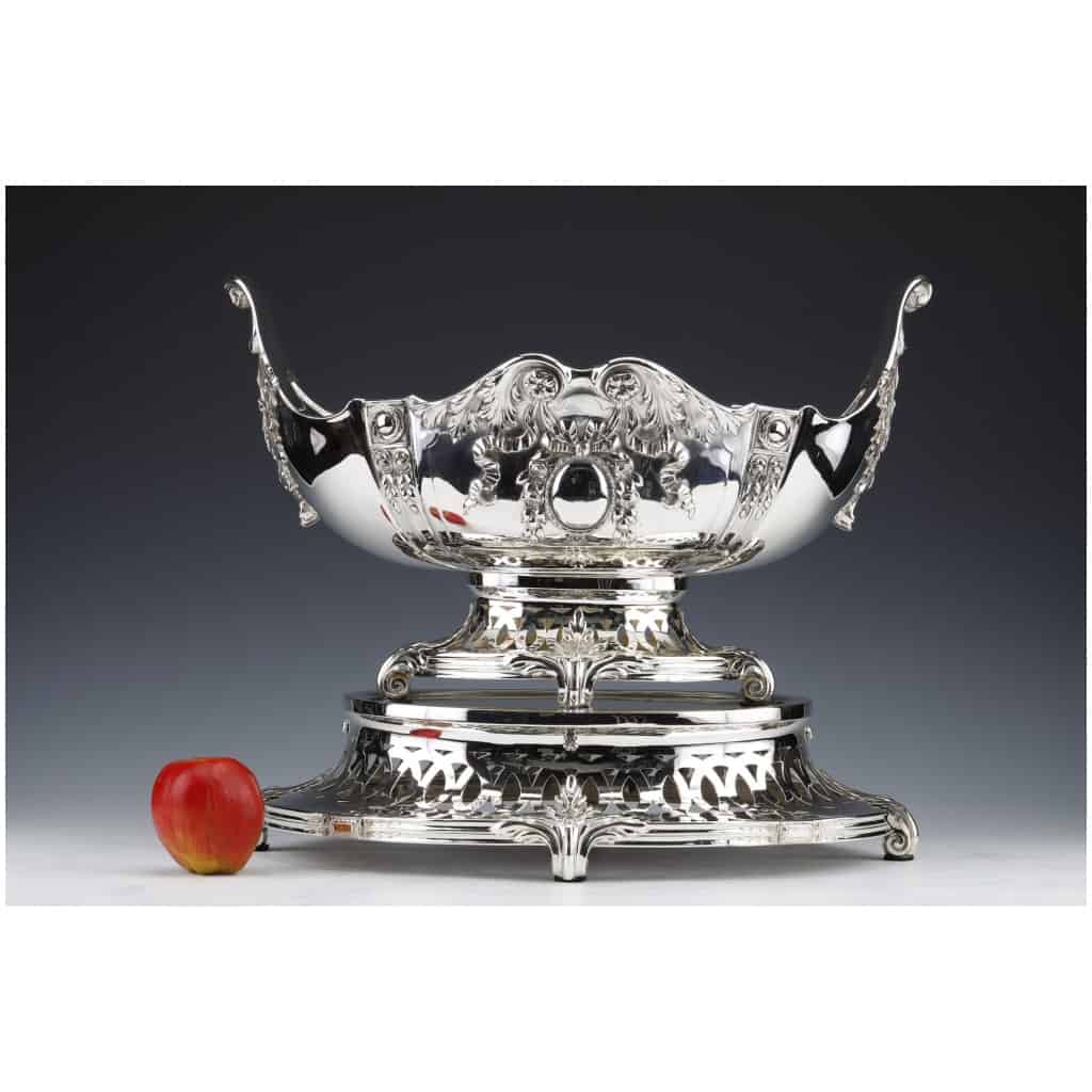STERLING SILVER CENTERPIECE ON ITS FRAME GERMANY END OF THE XIXÈ 6