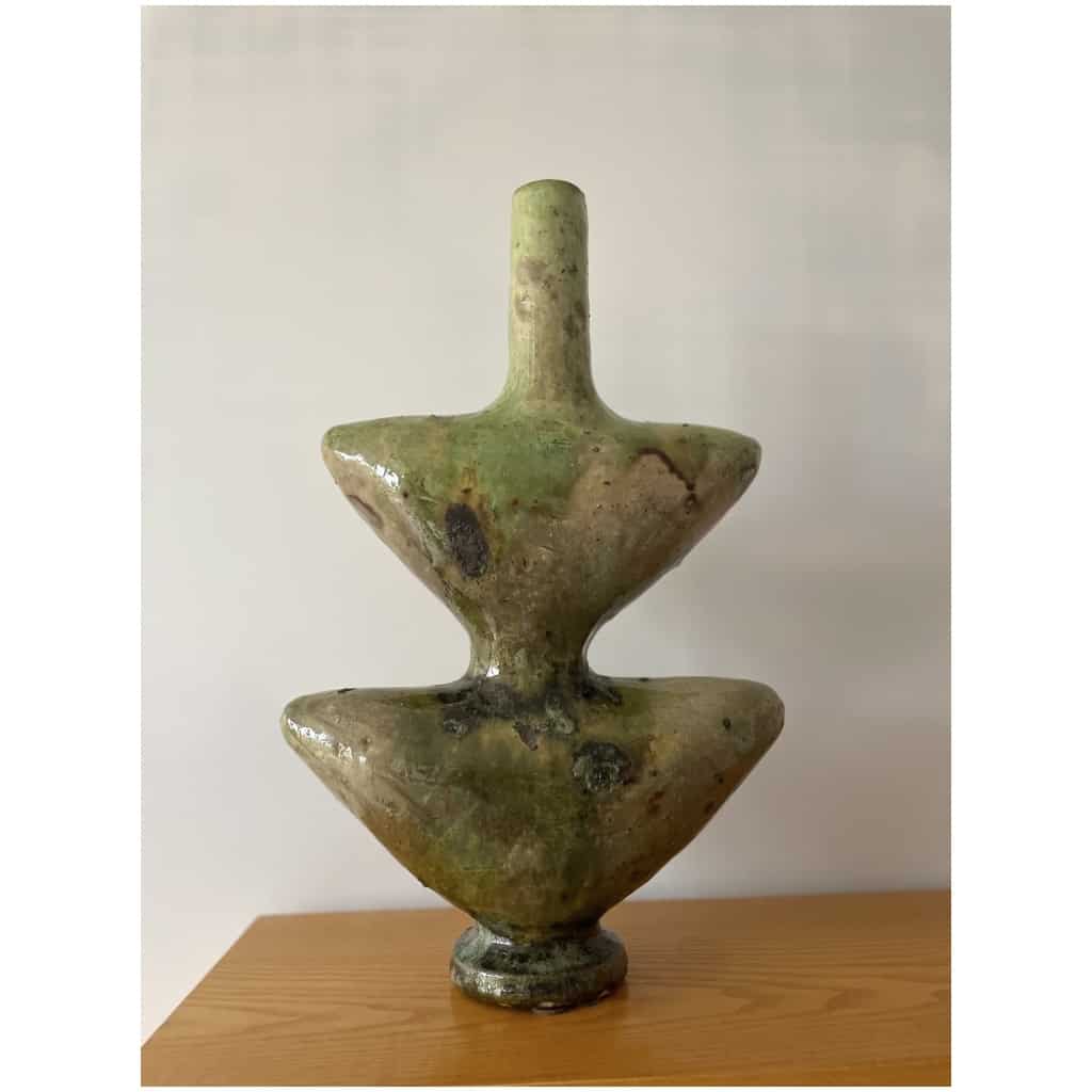 Moroccan Tamegroute Ceramic Vase Sculpture 3