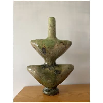 Moroccan Tamegroute Ceramic Vase Sculpture