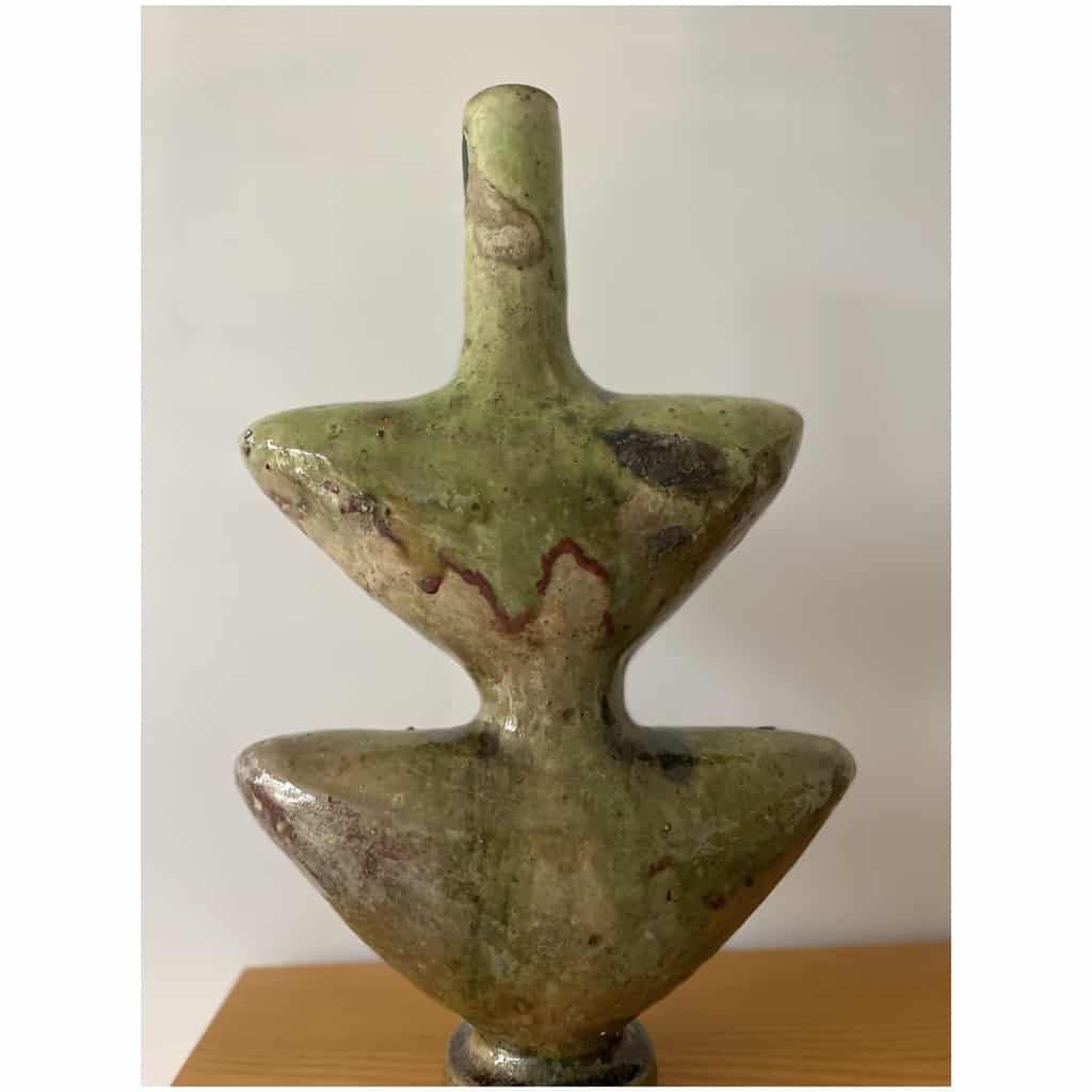 Moroccan Tamegroute Ceramic Vase Sculpture 7