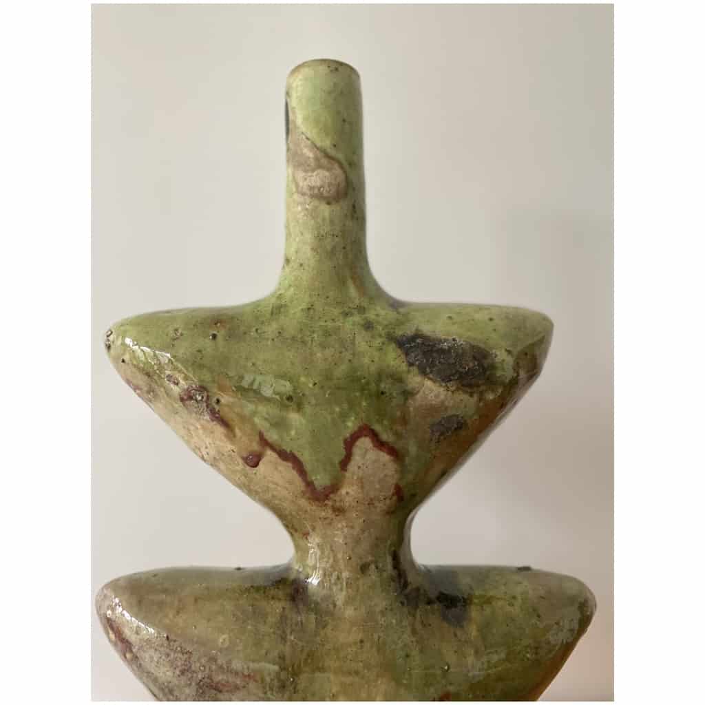 Moroccan Tamegroute Ceramic Vase Sculpture 6