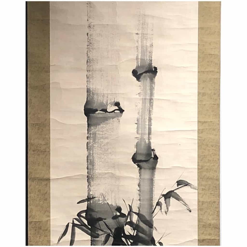 Large kakemono of a bamboo in sumi-e 8