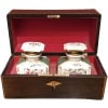 Boite à thé 19è siècle époque Louis Philippe palissandre citronnier deux flacons porcelaine 11
