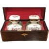 Boite à thé 19è siècle époque Louis Philippe palissandre citronnier deux flacons porcelaine 17