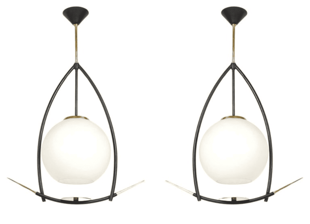 1950 Pair of chandeliers by Gaston Fossati Atelier d'Art d'Uzés