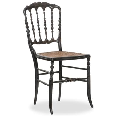 Cane chair in turned and blackened wood. Napoleon III. 3