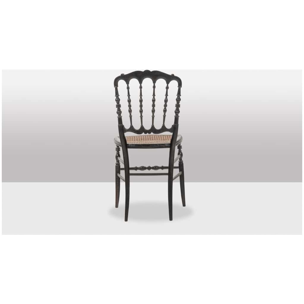 Cane chair in turned and blackened wood. Napoleon III. 9