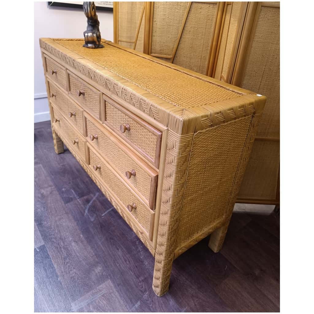 Bamboo Chest Of Drawers From The 50s/60s 7