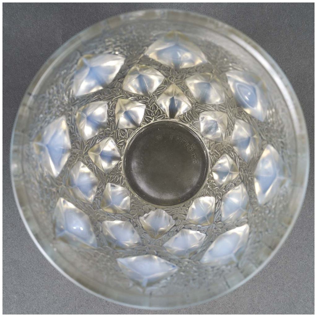 1927 René Lalique – Vase Rampillon Verre Opalescent Patiné Gris 5