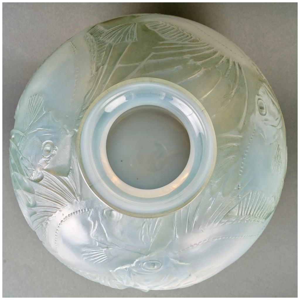 1921 René Lalique – Blue Green Patinated Opalescent Glass Fish Vase 5