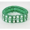 1928 René Lalique – Bracelet Muguet Verre Vert Emeraude Emaillé Blanc 9