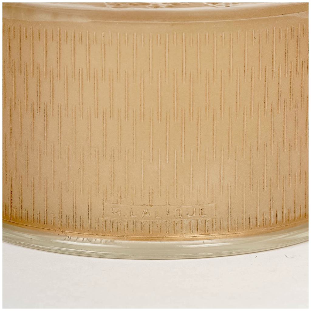 1919 René Lalique – Boîte Deux Pigeons Verre Blanc Patiné Sépia 7