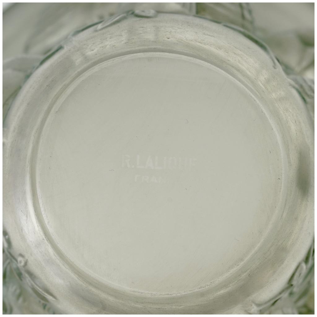 1930 René Lalique – Saint François Vase White Glass Patinated Green 11