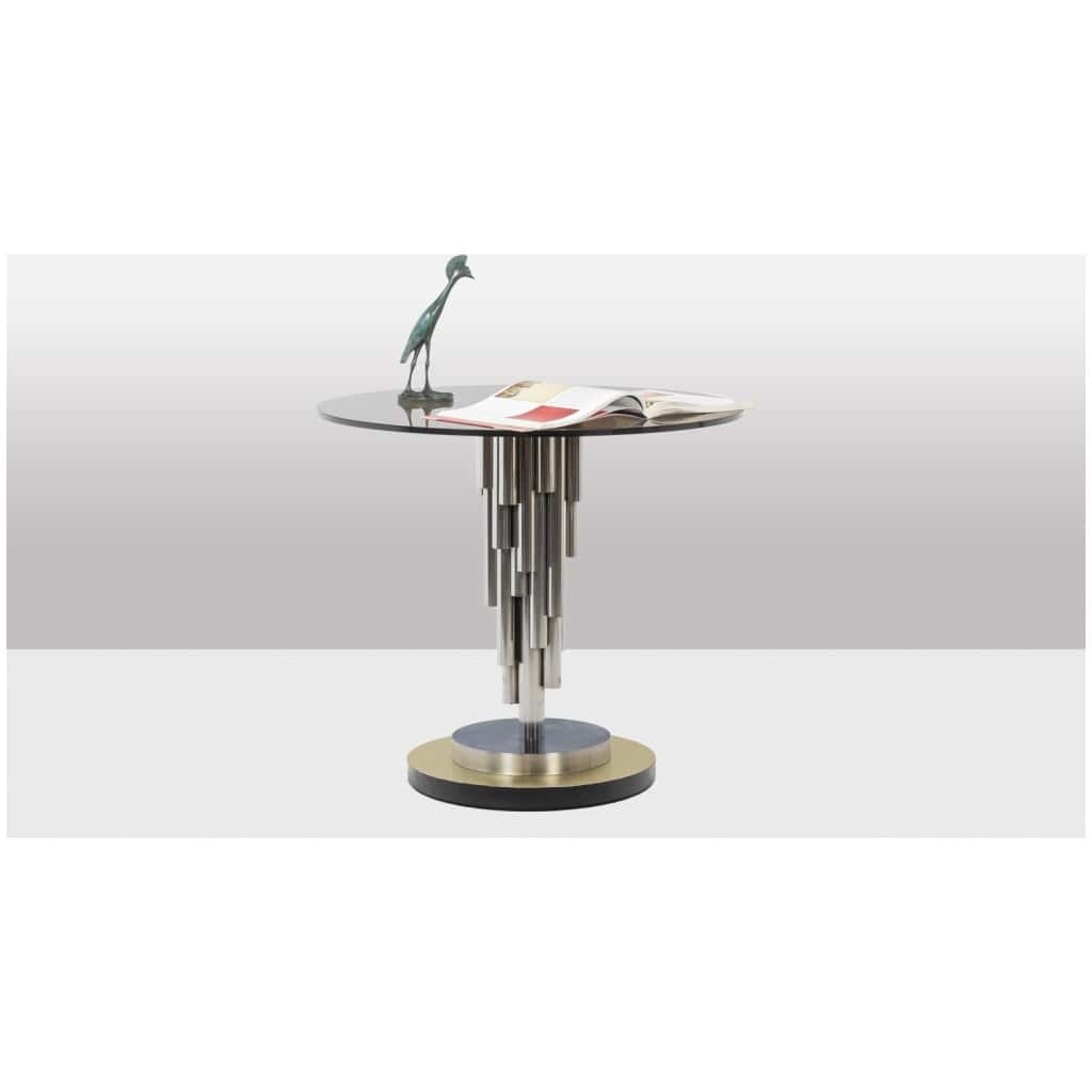 “Organ” pedestal table in chrome-plated metal. 1970s. 6