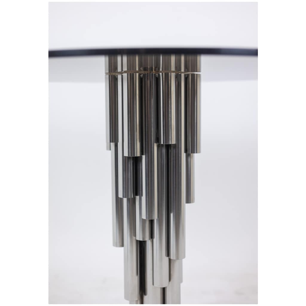 “Organ” pedestal table in chrome-plated metal. 1970s. 5