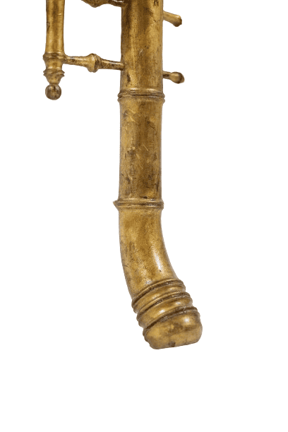 Pouf en bois doré à l’imitation du bambou. Circa 1880. 6