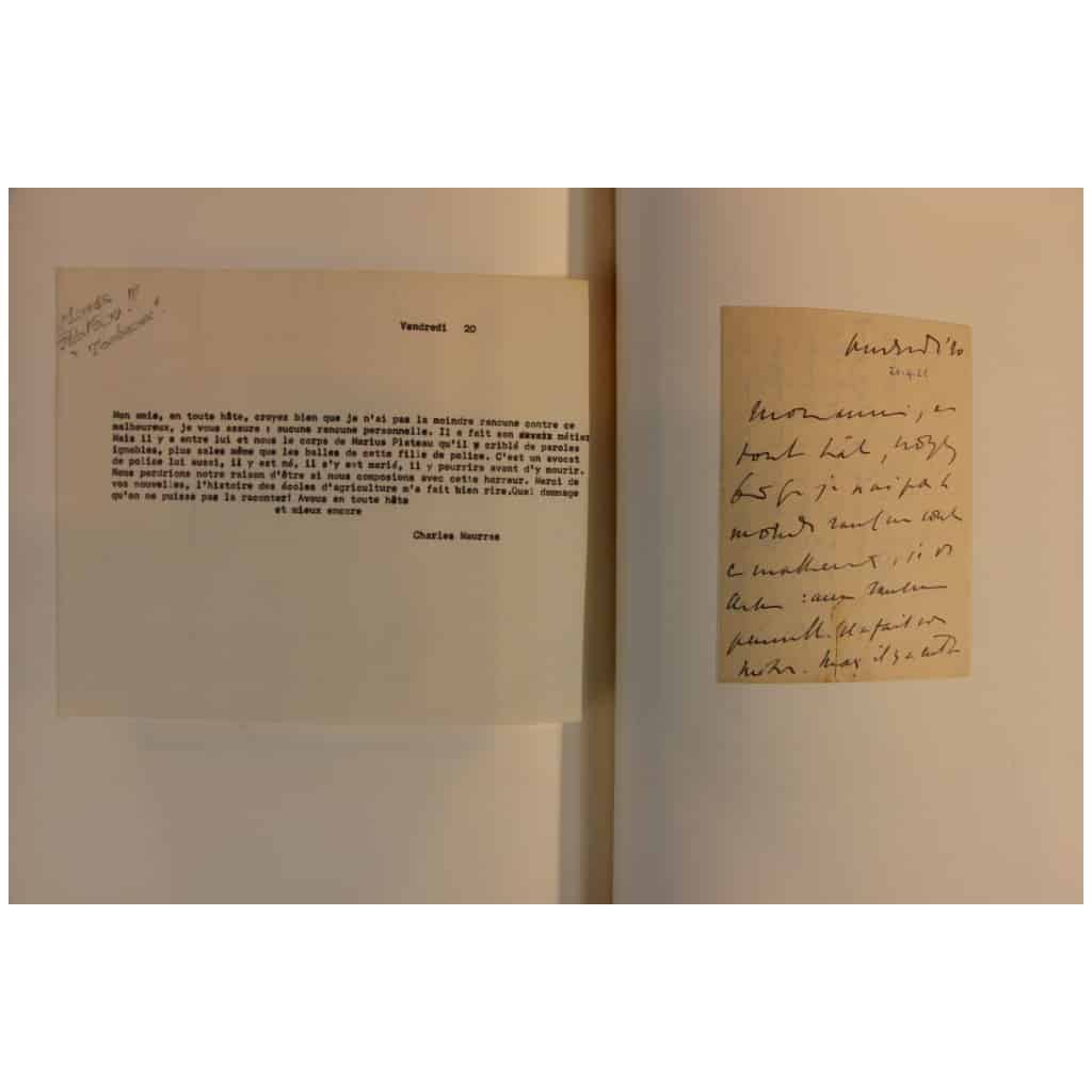 Exemplaire unique, avec épreuves, photographies et lettres autographes de Maurras 8