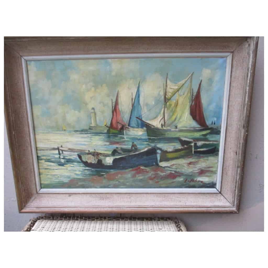 Painting of sailboats by Lefebvre 3