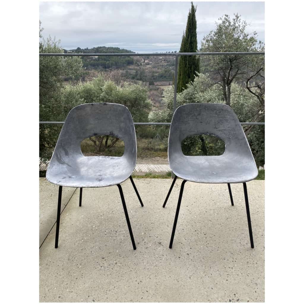 Pierre guariche Rare pair of tulip chairs 3