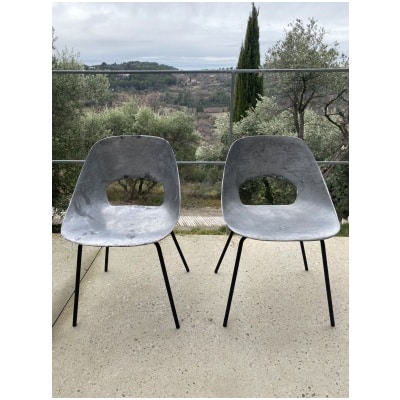 Pierre guariche Rare pair of tulip chairs