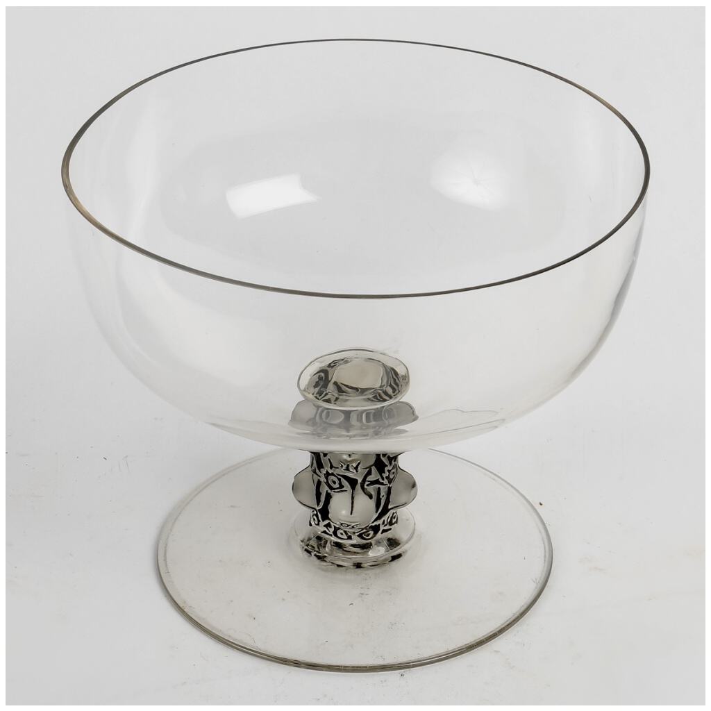1923 René Lalique – Coupe Saint Denis Verre Blanc Emaillé Noir 4