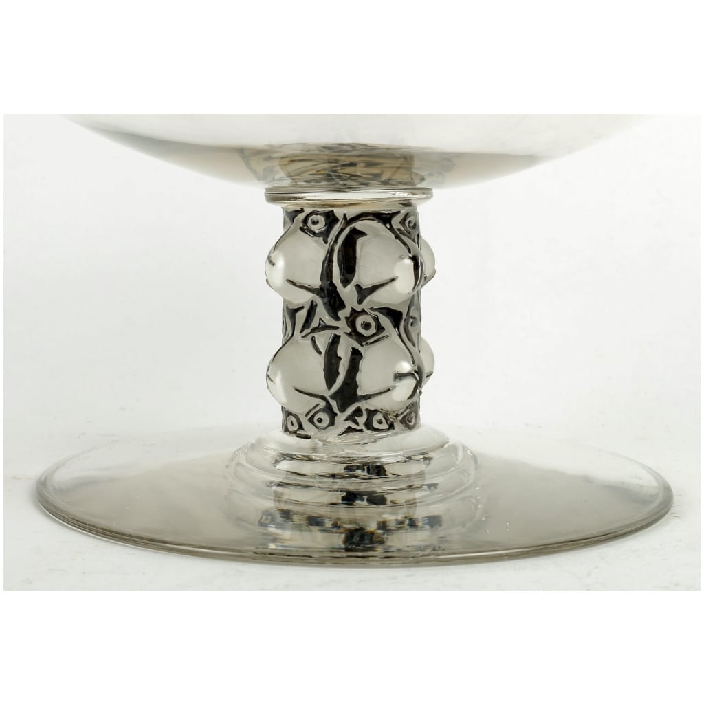 1923 René Lalique – Saint Denis Cup White Glass Enameled Black 6
