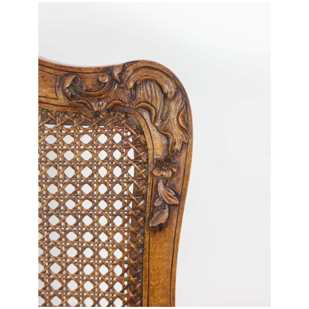 Jean Mocqué, Paire de fauteuils canné de style Régence, XXe siècle 11