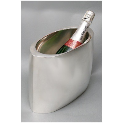DE VECCHI – VASE/RAFRAICHISSOIR EN ARGENT MASSIF DESIGN ITALIEN 1970