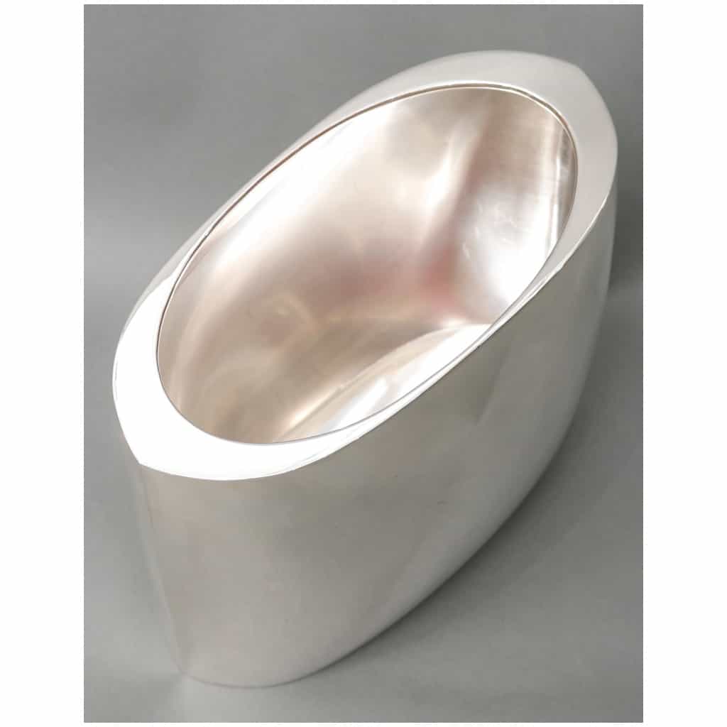 DE VECCHI – VASE/RAFRAICHISSOIR EN ARGENT MASSIF DESIGN ITALIEN 1970 10