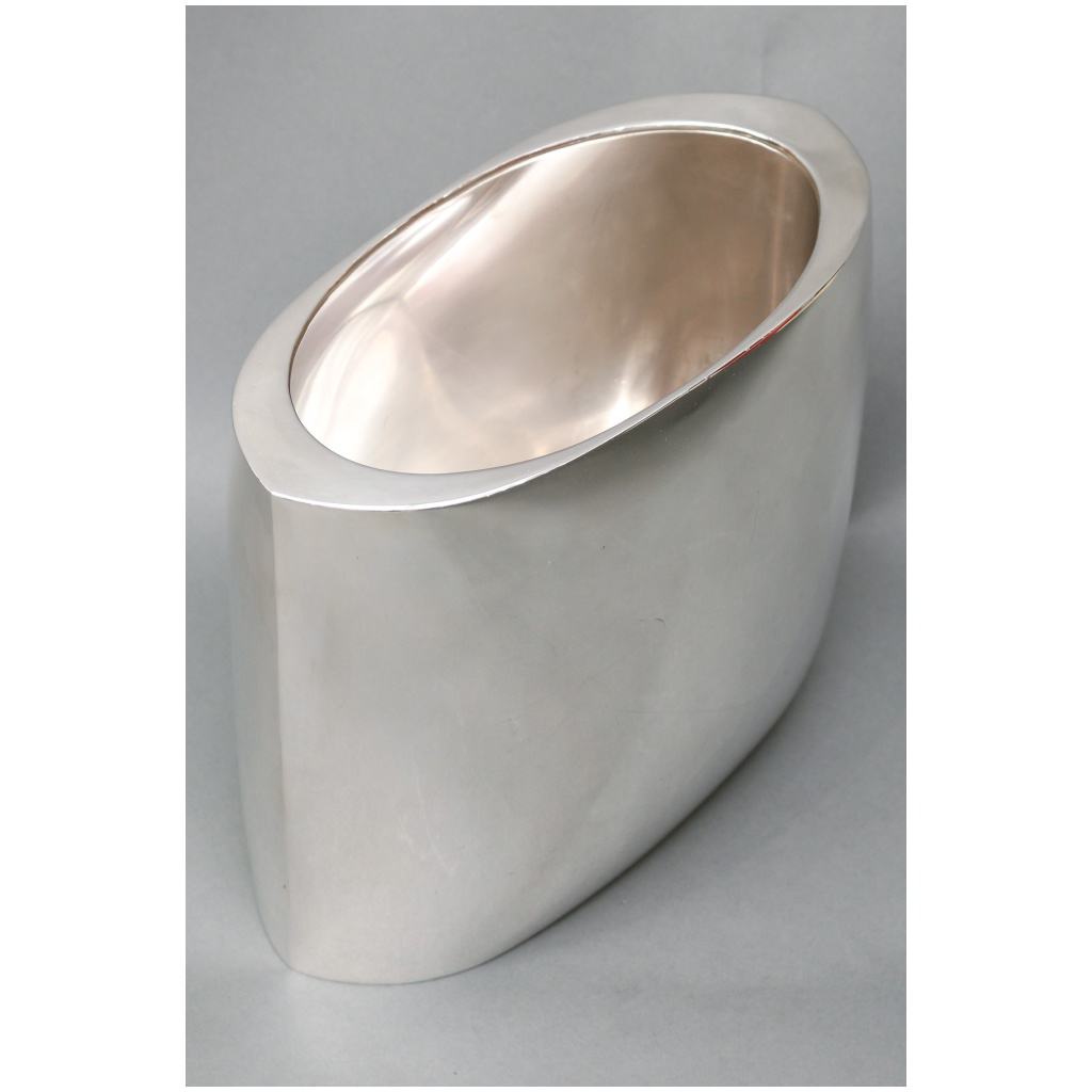 DE VECCHI – VASE/RAFRAICHISSOIR EN ARGENT MASSIF DESIGN ITALIEN 1970 12