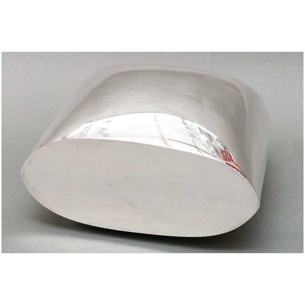 DE VECCHI – VASE/RAFRAICHISSOIR EN ARGENT MASSIF DESIGN ITALIEN 1970 13