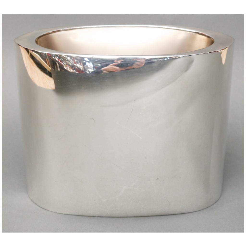 DE VECCHI – VASE/RAFRAICHISSOIR EN ARGENT MASSIF DESIGN ITALIEN 1970 17