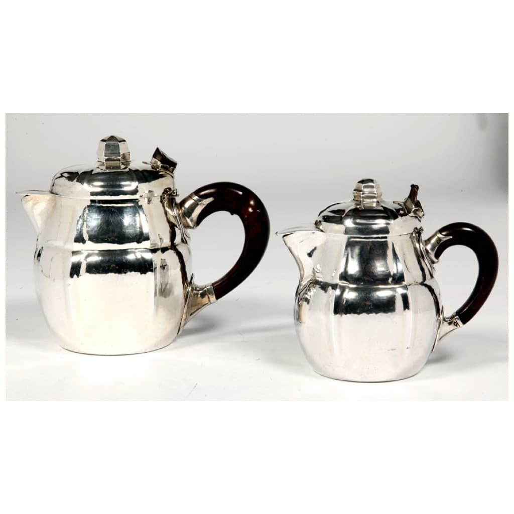 GOLDSMITH G.LECOMTE, SET OF 2 SILVER TEAPOT 4th century