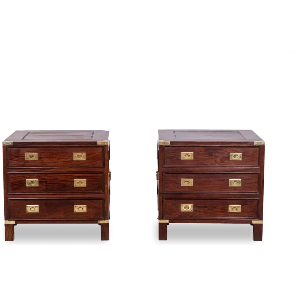Pair of mahogany marine chests of drawers. 1950s. 3